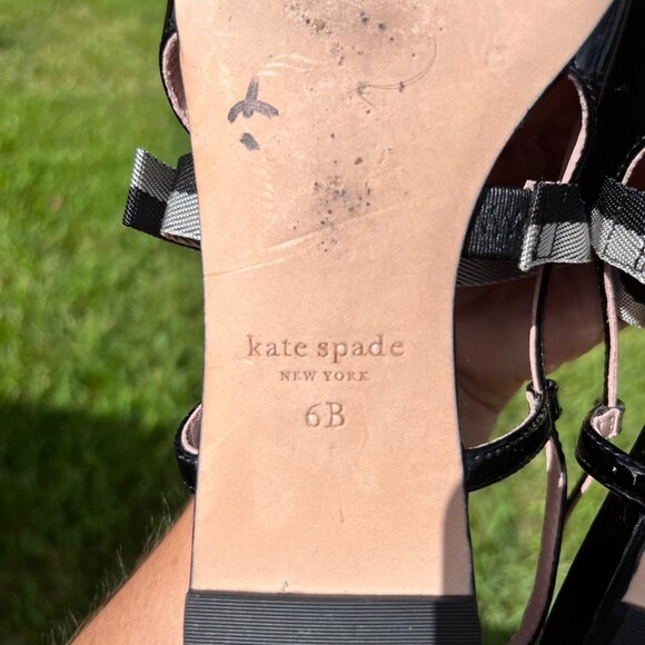 Kate Spade Maritza Patent Leather Slingback Pointed Toe Flats in Black Size 6B - Picture 8 of 9